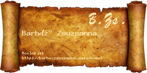 Barhó Zsuzsanna névjegykártya
